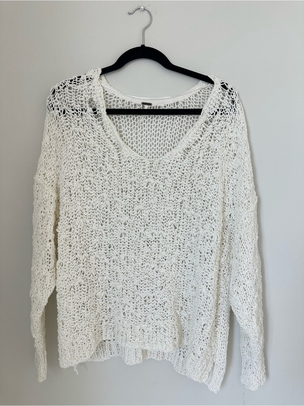 Free People Knit Sweater/Swim Cover White